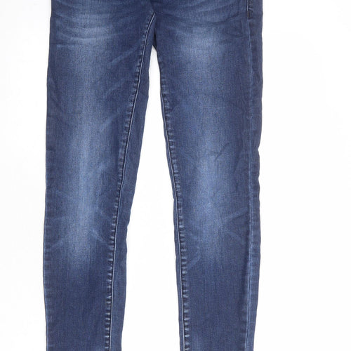 Mama-licious Womens Blue Cotton Skinny Jeans Size 30 in Regular Zip