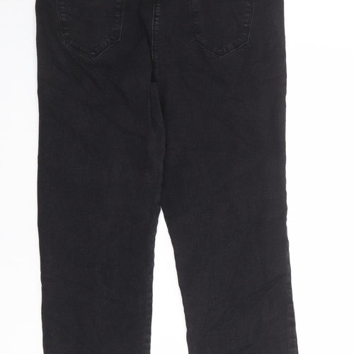Bonmarché Womens Black Cotton Straight Jeans Size 18 Regular Zip