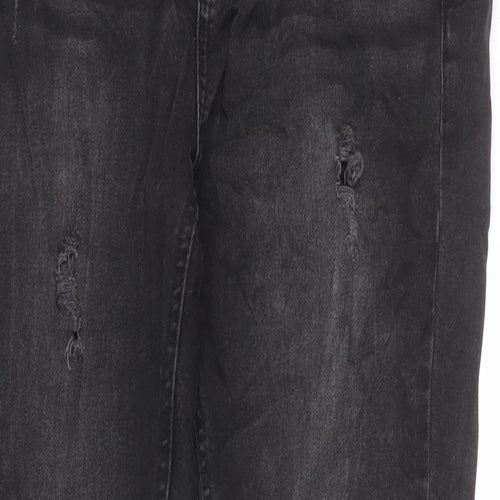 Dorothy Perkins Womens Grey Cotton Skinny Jeans Size 10 Regular Zip