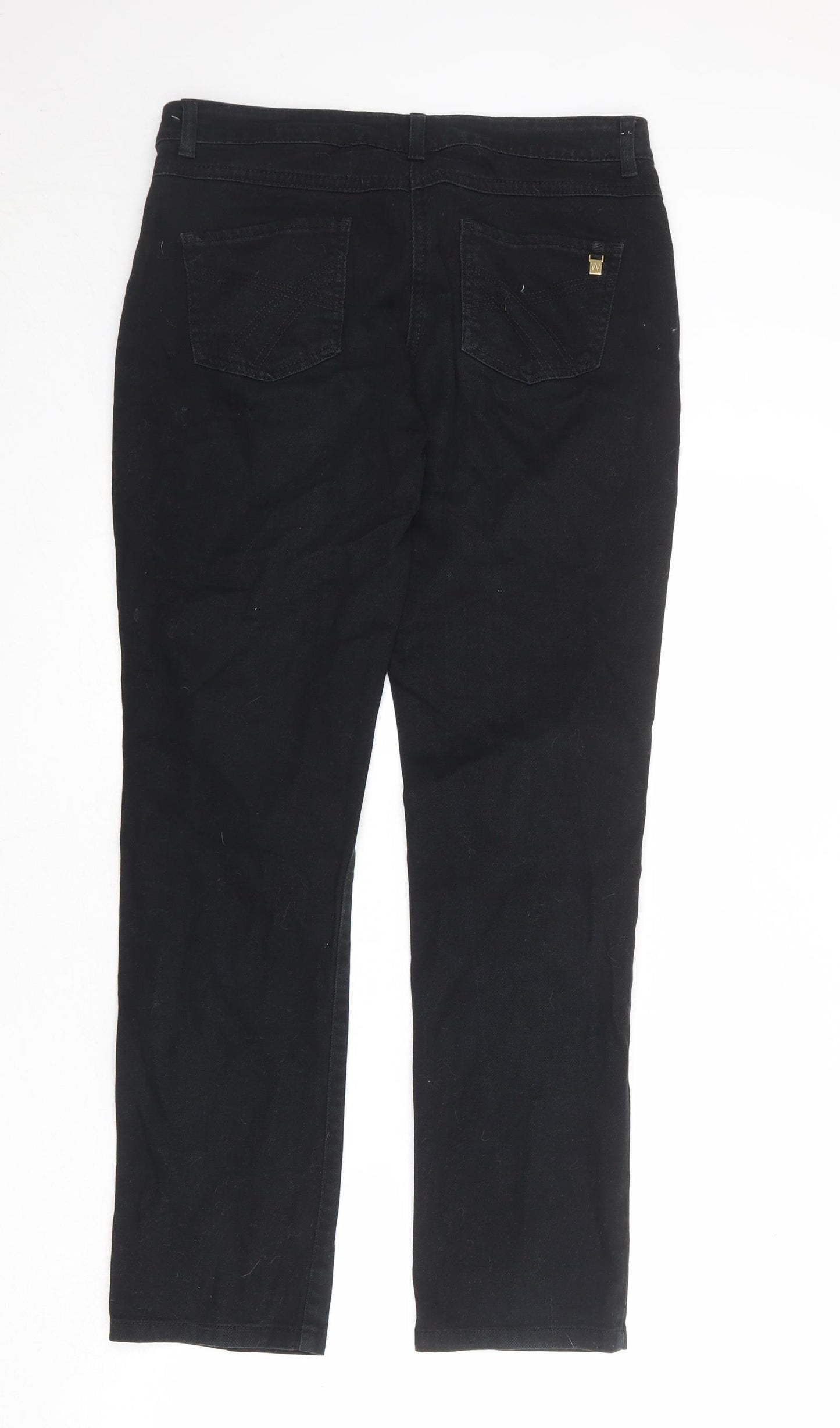 Wallis Womens Black Cotton Skinny Jeans Size 12 Regular Zip