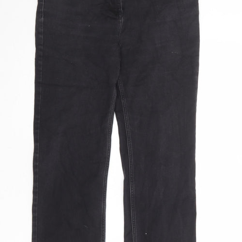Per Una Womens Black Cotton Straight Jeans Size 14 Regular Zip