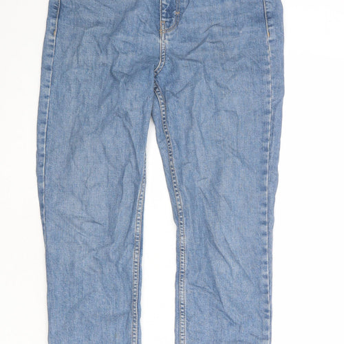 Topshop Womens Blue Cotton Mom Jeans Size 28 in Regular Zip