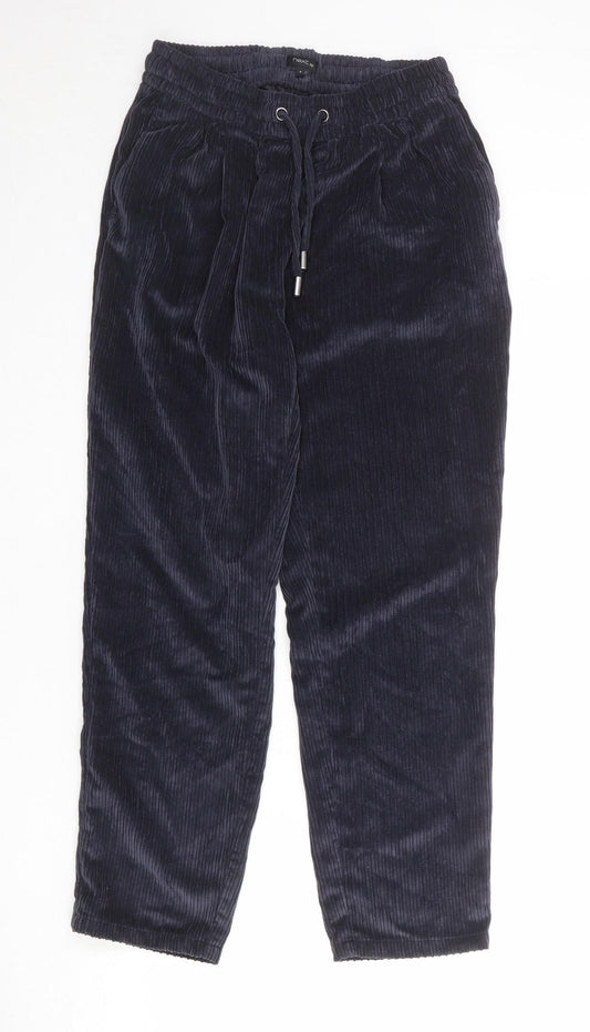 NEXT Womens Blue Polyester Jogger Trousers Size 8 Regular Drawstring