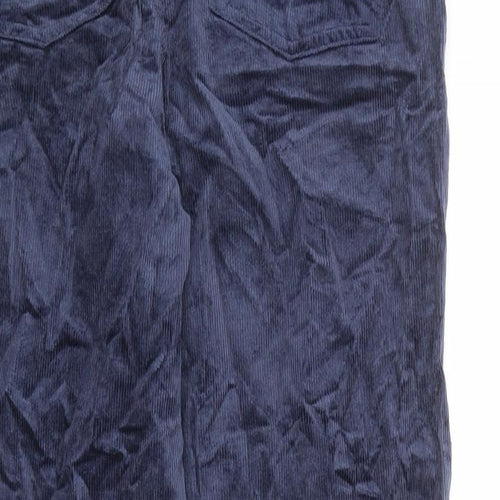Per Una Womens Blue Cotton Trousers Size 10 Regular Zip