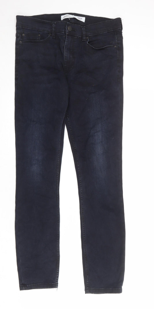 Burton Mens Blue Cotton Skinny Jeans Size 32 in Regular Zip