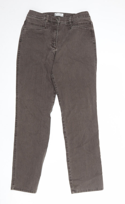 BRAX Womens Brown Cotton Skinny Jeans Size 12 Regular Zip