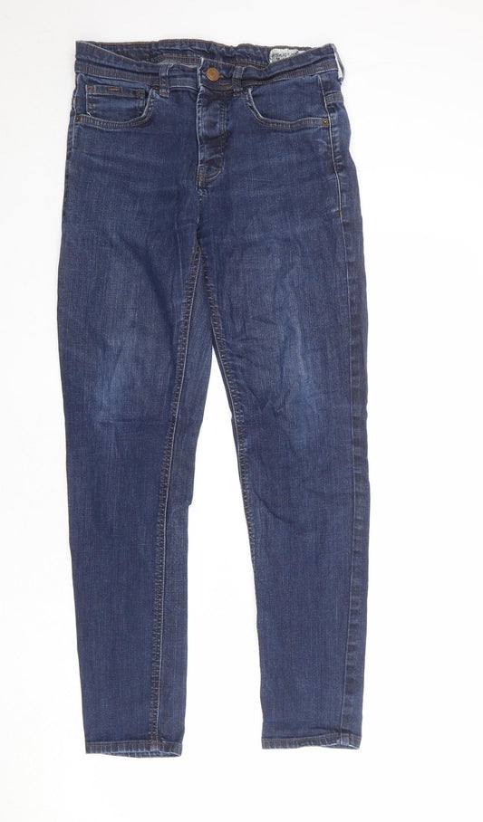 Denim & Co. Mens Blue Cotton Skinny Jeans Size 32 in Regular Button