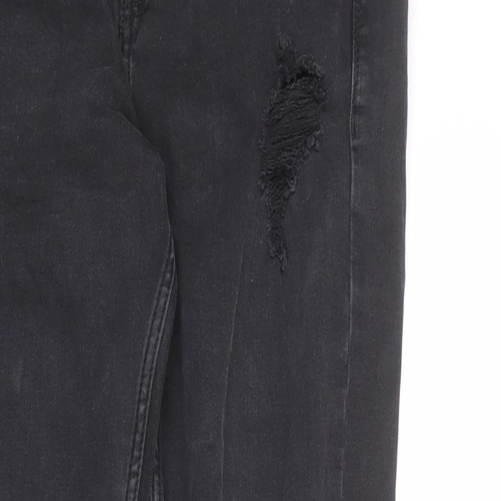 River Island Womens Black Cotton Skinny Jeans Size 10 Regular Zip