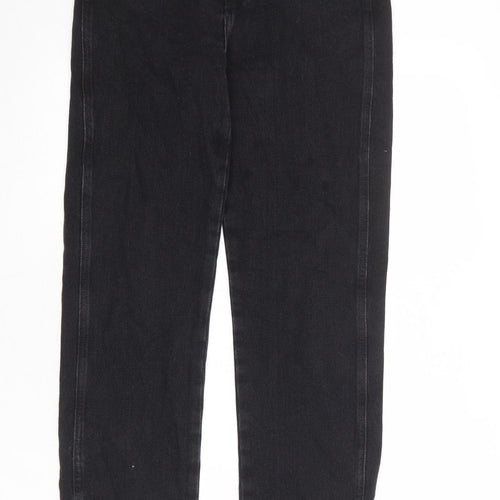 Denim & Co. Womens Black Cotton Straight Jeans Size 10 Regular Zip