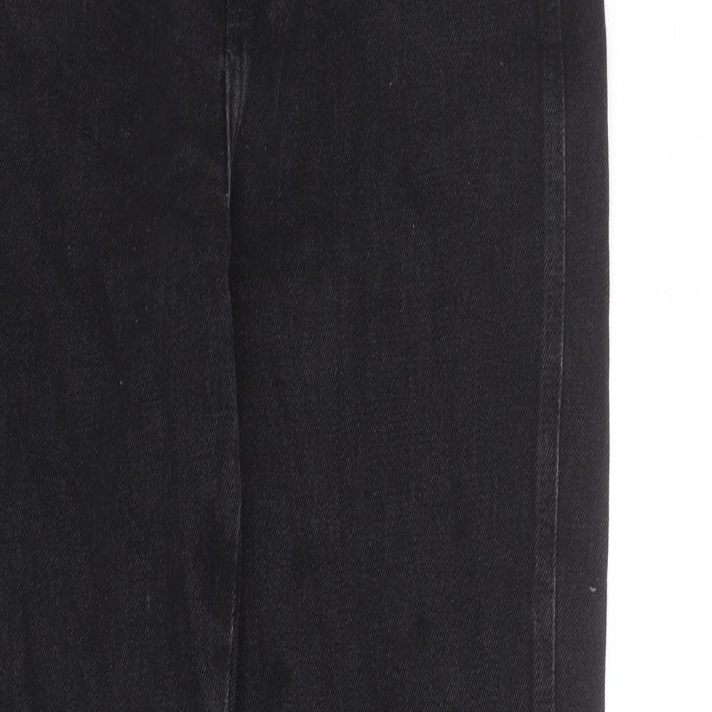 Denim & Co. Womens Black Cotton Straight Jeans Size 10 Regular Zip