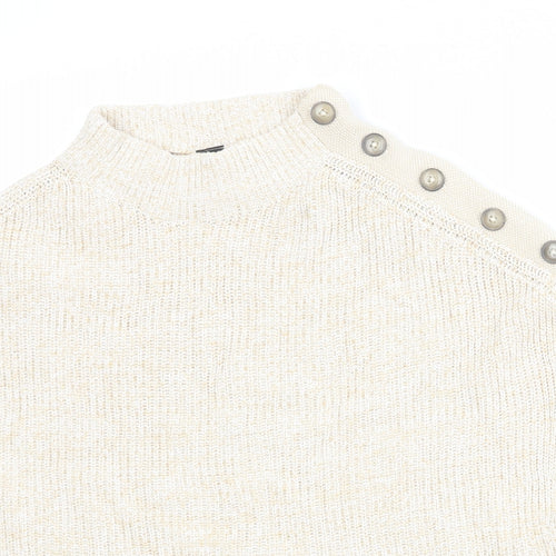 B.C. Best Connections Womens Beige Mock Neck 100% Cotton Pullover Jumper Size 20