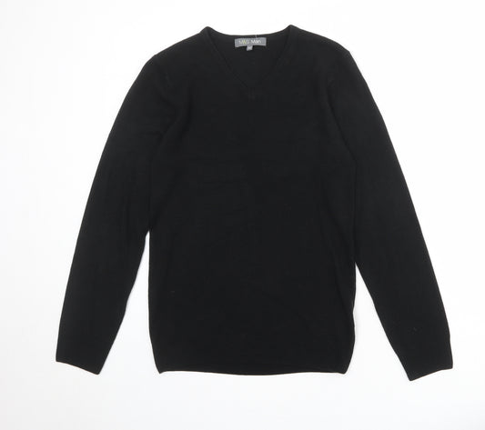Marks and Spencer Mens Black V-Neck Acrylic Pullover Jumper Size XS Long Sleeve