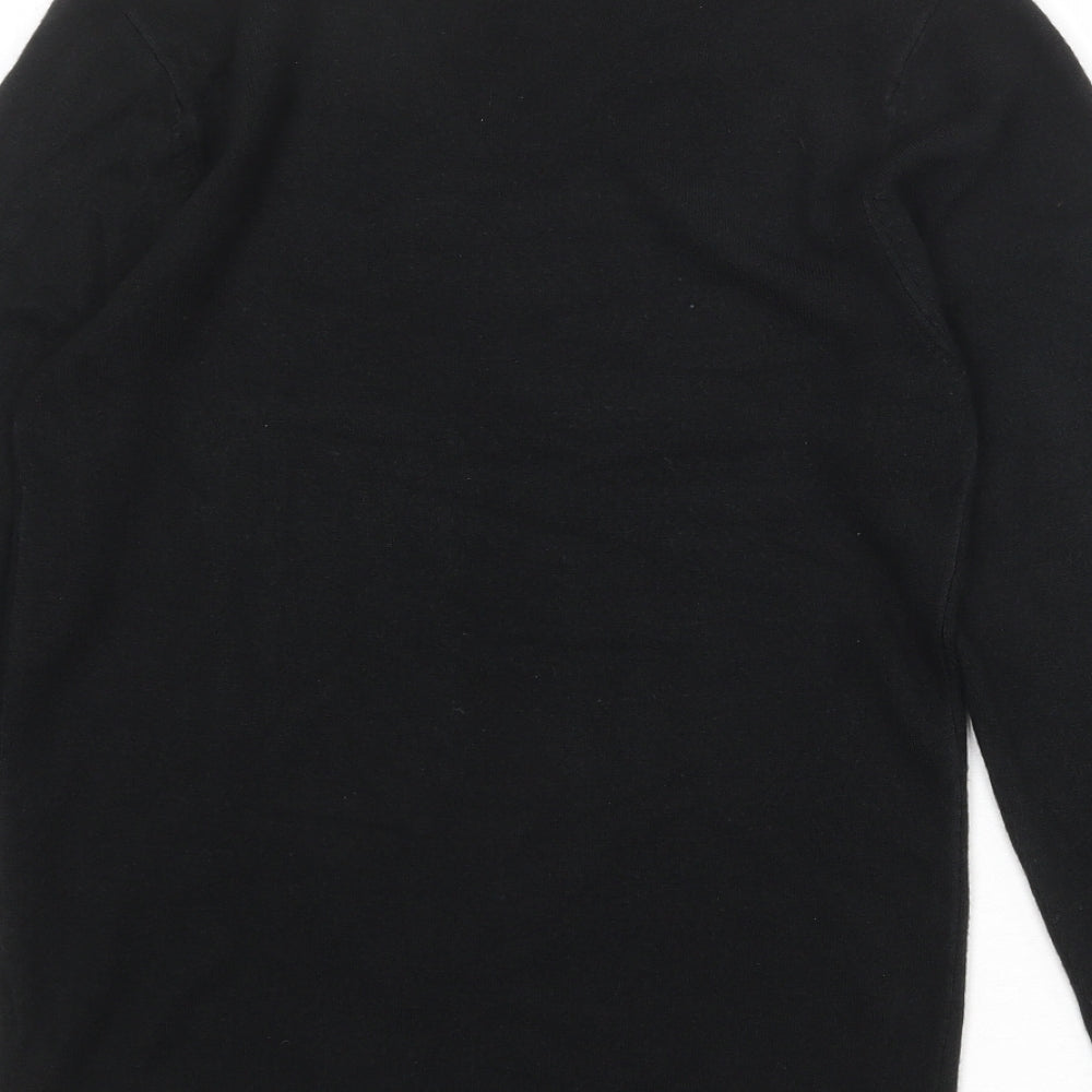Marks and Spencer Mens Black V-Neck Acrylic Pullover Jumper Size XS Long Sleeve