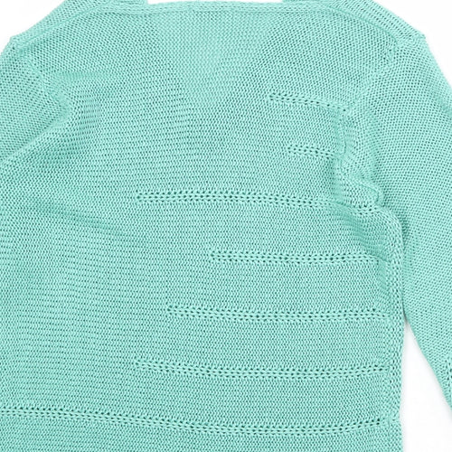 Per Una Womens Green V-Neck Acrylic Pullover Jumper Size L