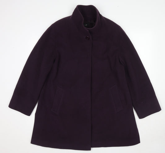 Basler Womens Purple Overcoat Coat Size 16 Button