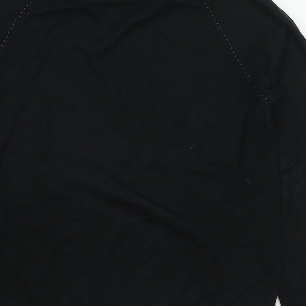 Ted Baker Mens Black Round Neck Cotton Pullover Jumper Size L Long Sleeve - Label size 4
