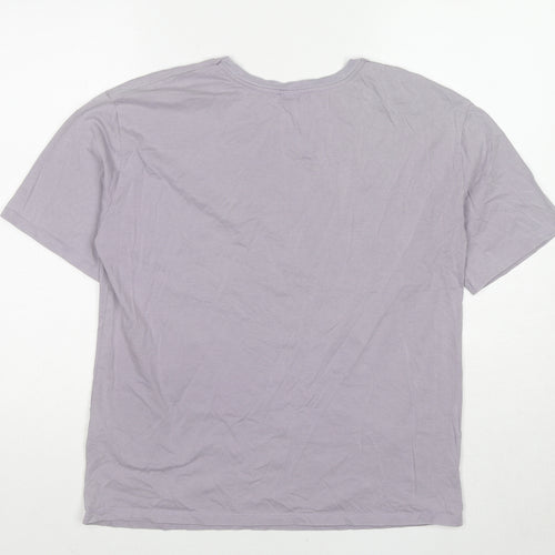 Zara Womens Purple Cotton Basic T-Shirt Size M Round Neck - Daisy Duck Print