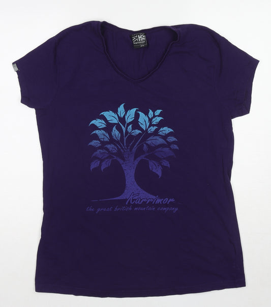 Karrimor Womens Purple Cotton Basic T-Shirt Size 20 Round Neck - Tree