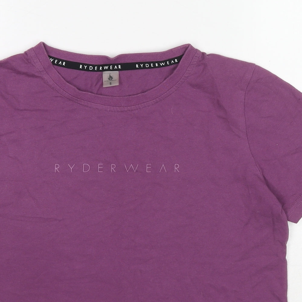 Ryderwear Womens Purple Cotton Basic T-Shirt Size S Round Neck - Ryderwear