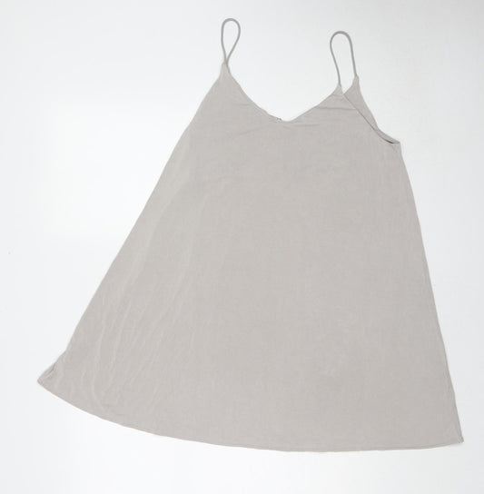 H&M Womens Grey Modal Slip Dress Size M V-Neck Pullover