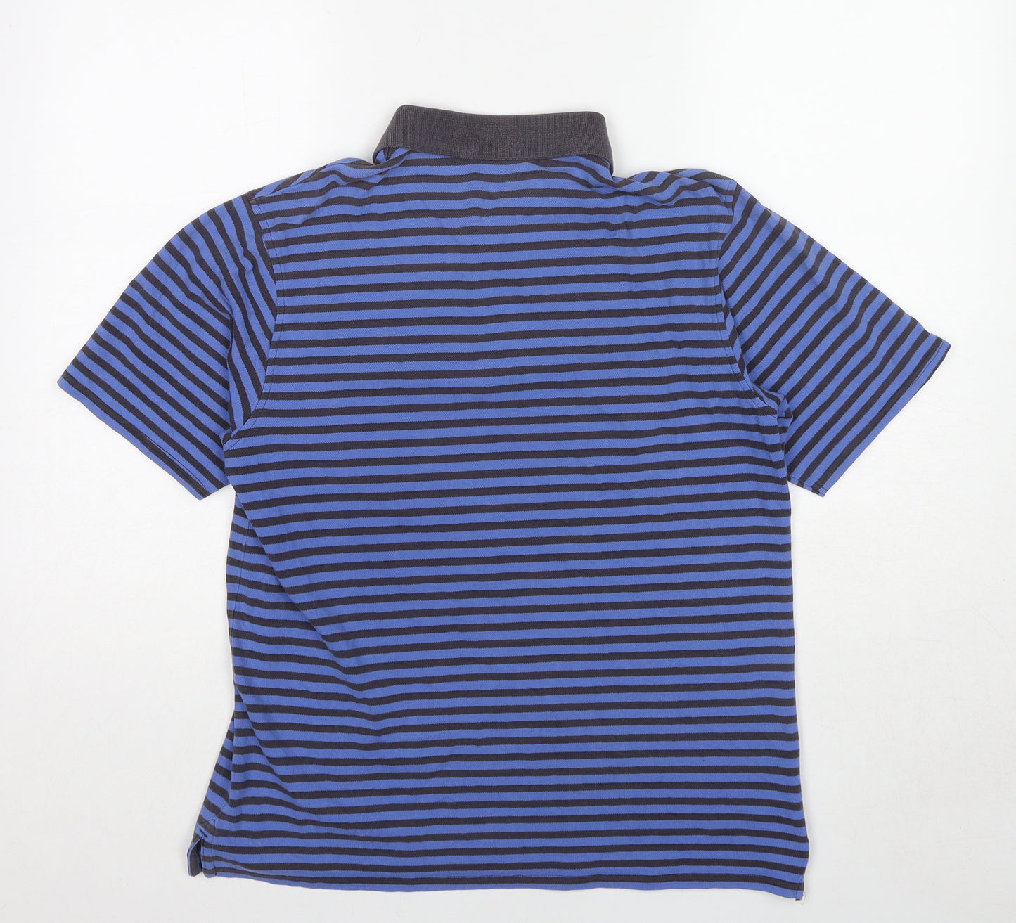 Burton Mens Blue Striped Cotton Polo Size M Collared Pullover