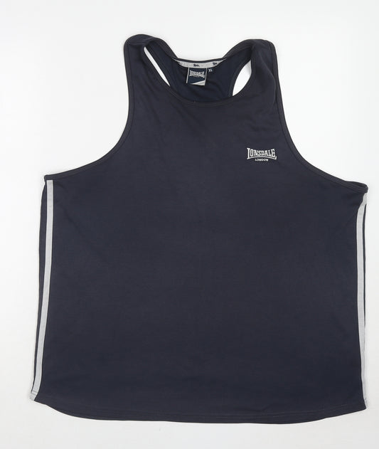 Lonsdale Mens Blue Cotton T-Shirt Size XL Round Neck