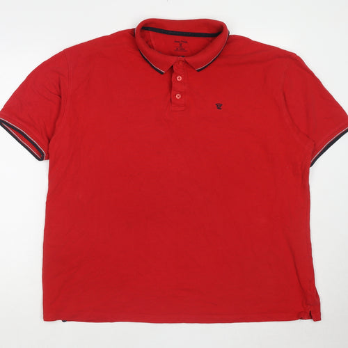 EWM Mens Red Cotton Polo Size 2XL Collared Pullover