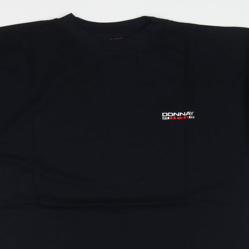 Donnay Mens Black Cotton T-Shirt Size L Crew Neck