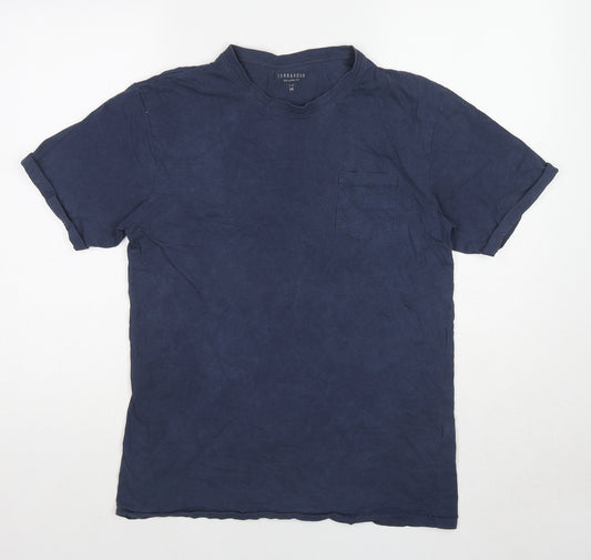 Terranova Mens Blue Cotton T-Shirt Size M Crew Neck