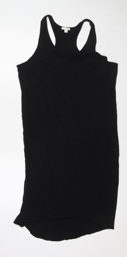 Gap Womens Black Viscose Tank Dress Size L Scoop Neck Pullover