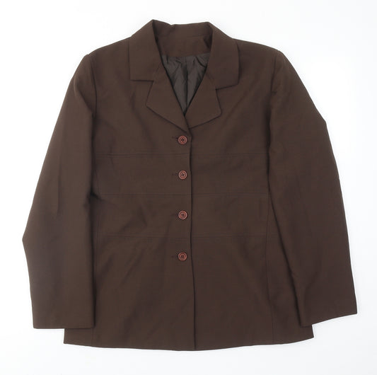 New Look Womens Brown Jacket Blazer Size 14 Button
