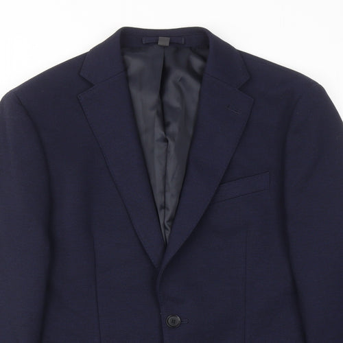 Marks and Spencer Mens Blue Polyamide Jacket Suit Jacket Size 38 Regular