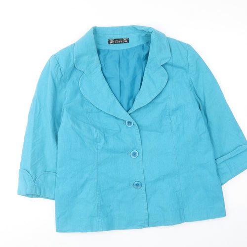 Joanna Hope Womens Blue Jacket Blazer Size 8 Button