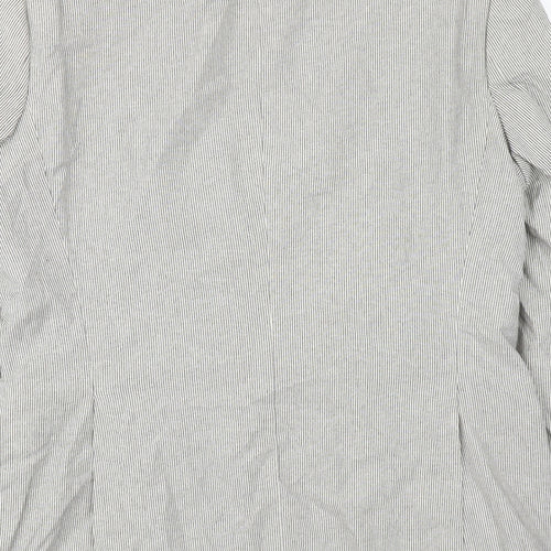 Jeff Banks Mens Grey Striped Cotton Jacket Suit Jacket Size 40 Regular
