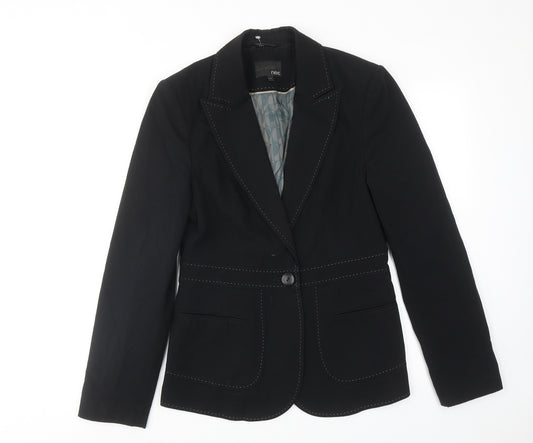 NEXT Womens Black Polyester Jacket Suit Jacket Size 12