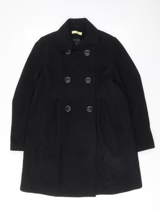 Agenda Womens Black Pea Coat Coat Size 14 Button
