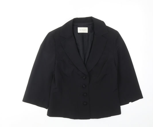 Minuet Womens Black Jacket Blazer Size 8 Button