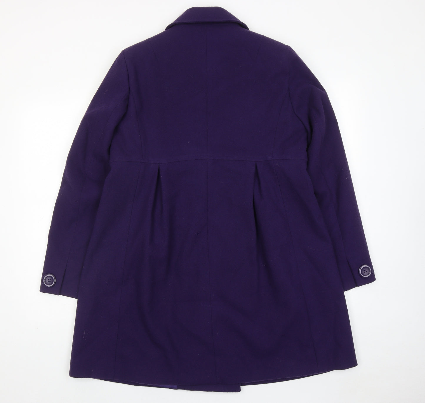 Agenda Womens Purple Pea Coat Coat Size 14 Button