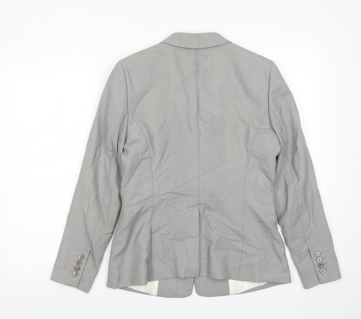 Reiss Womens Grey Polyester Jacket Suit Jacket Size 12