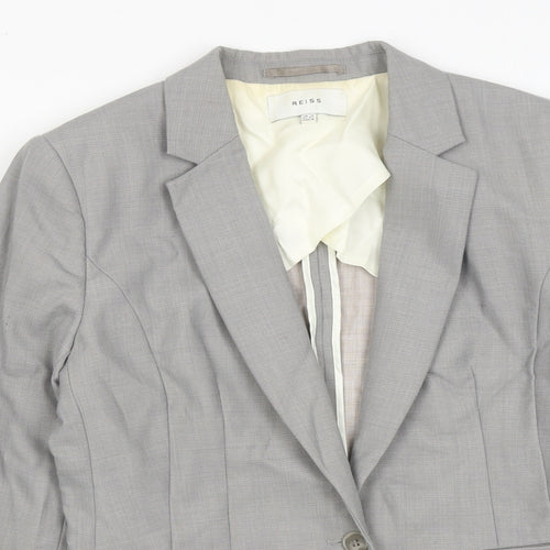 Reiss Womens Grey Polyester Jacket Suit Jacket Size 12