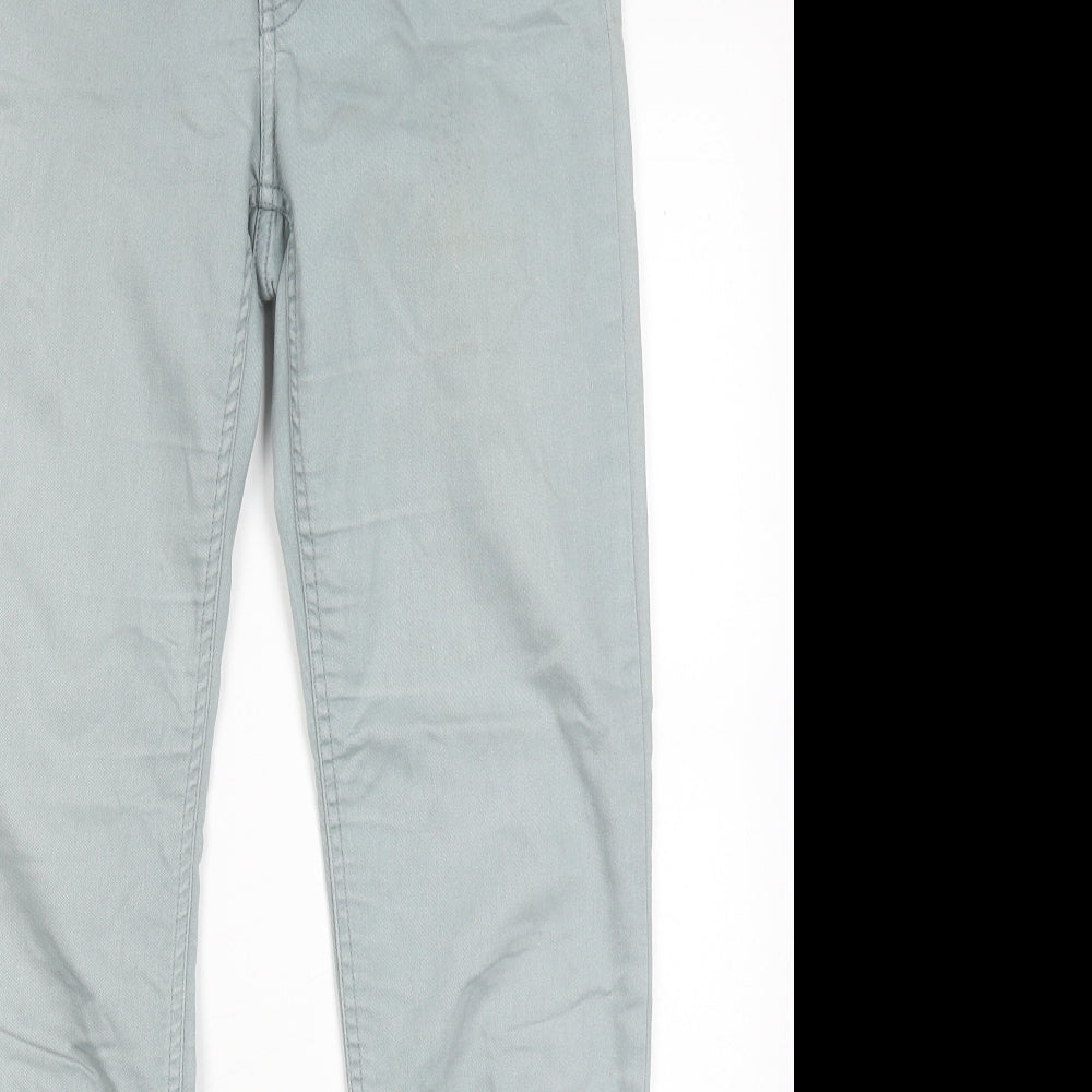 H&M Womens Blue Cotton Skinny Jeans Size 10 Regular Zip