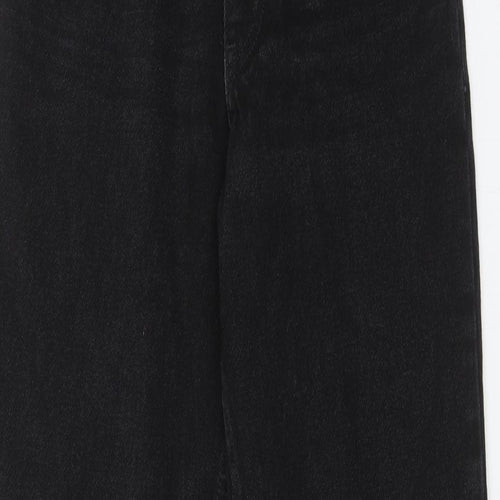 Monki Womens Black Cotton Mom Jeans Size 24 Regular Zip