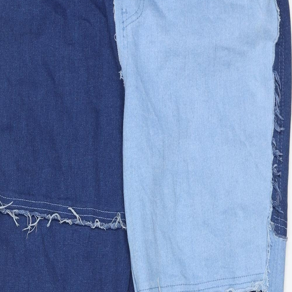 Fashion Nova Womens Blue Cotton Straight Jeans Size XL Regular Button