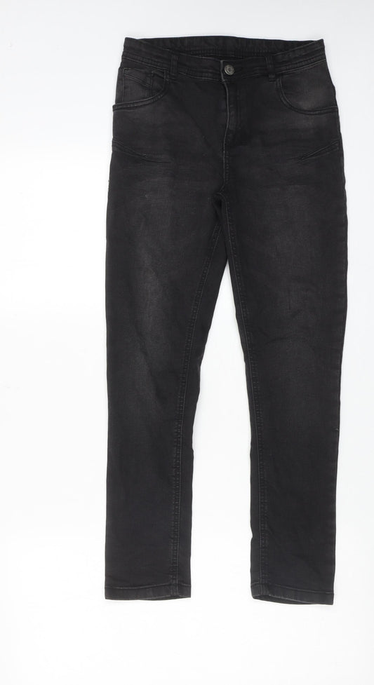 Nutmeg Boys Black Cotton Skinny Jeans Size 11-12 Years Regular Zip