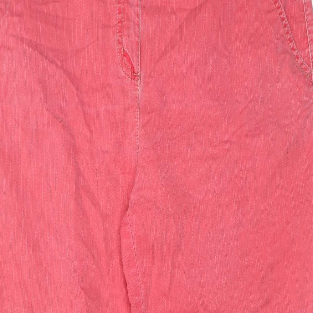 Per Una Womens Pink Cotton Bootcut Jeans Size 14 Regular Zip
