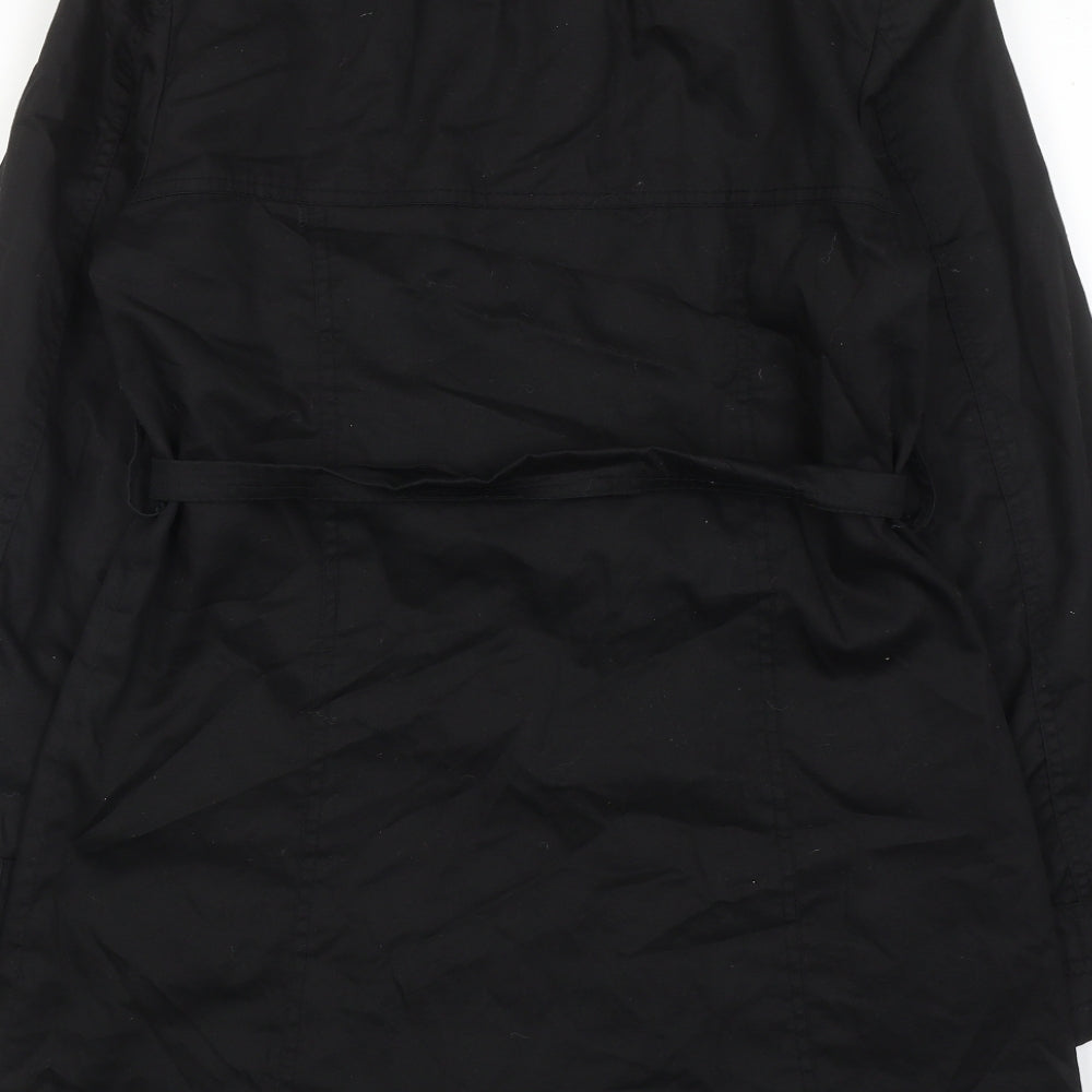 Wallis Womens Black Overcoat Coat Size 10 Button