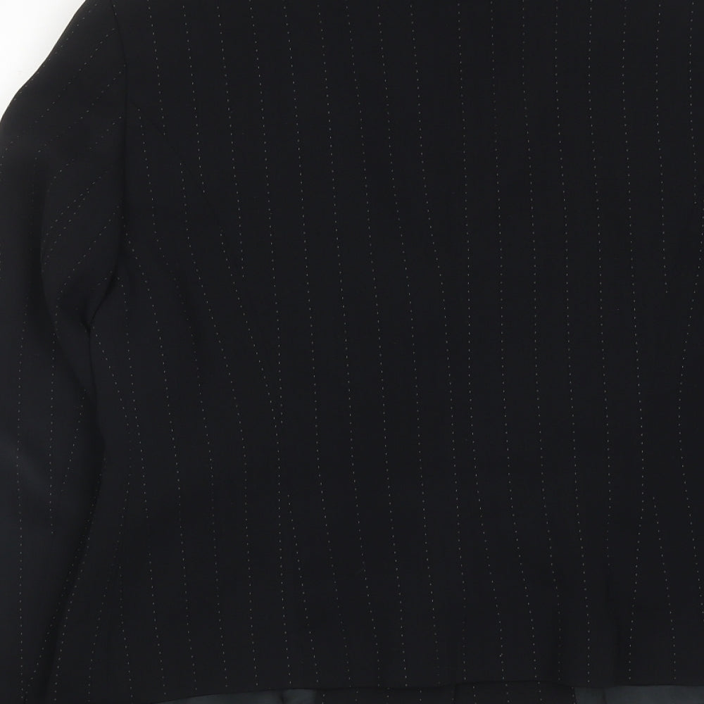 Principles Womens Black Pinstripe Polyester Jacket Suit Jacket Size 12
