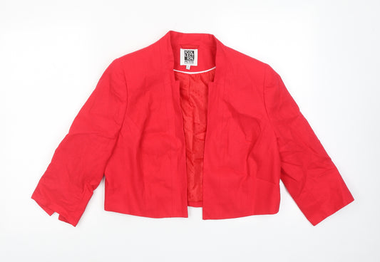 Debenhams Womens Red Jacket Blazer Size 16 Button
