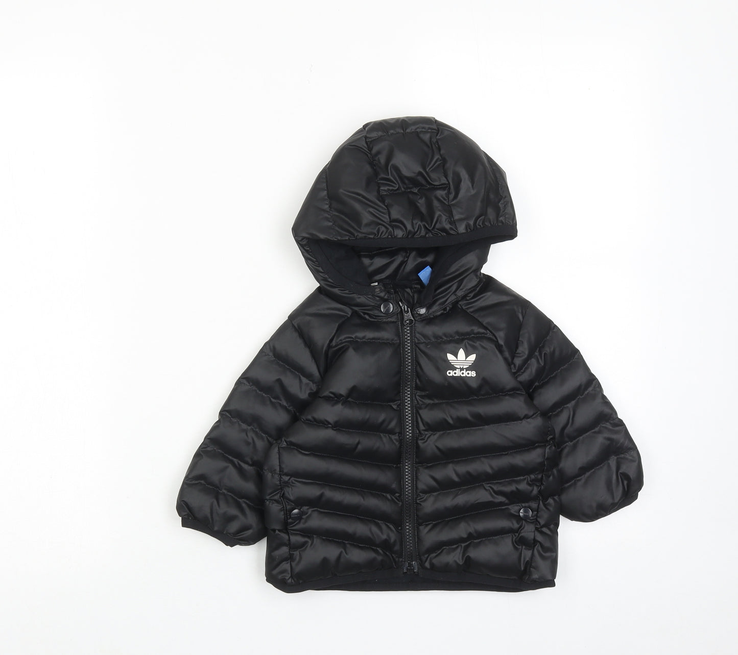 adidas Boys Black Puffer Jacket Jacket Size 3-6 Months Zip