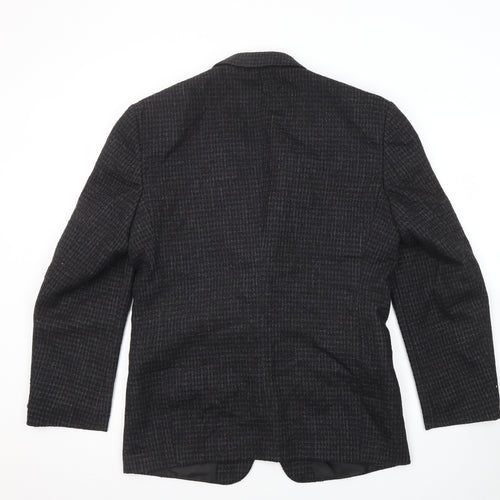 Nico Mens Black Geometric Wool Jacket Blazer Size 40 Regular